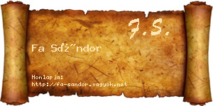 Fa Sándor névjegykártya