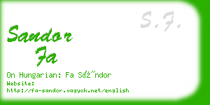 sandor fa business card